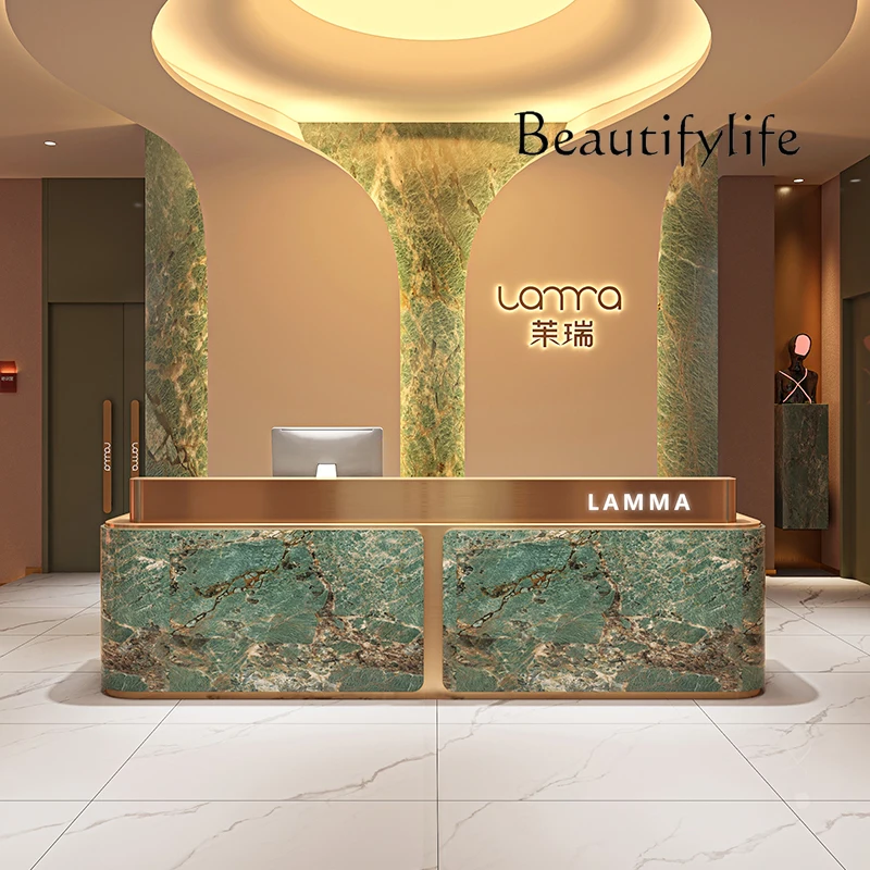 Office Furniture Jb - JB Checkout Green Front Desk Reception