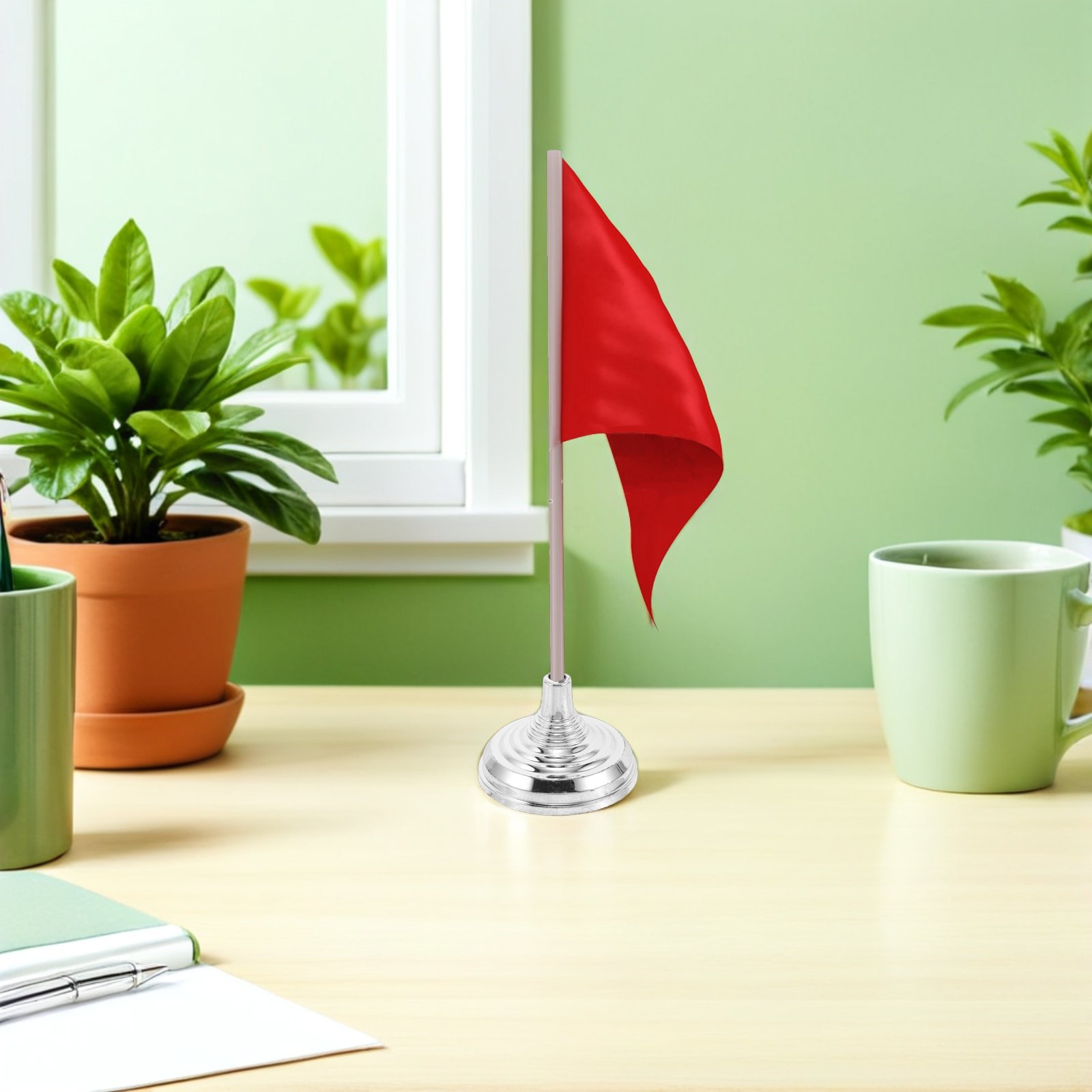 12Pcs Silver Mini Desk Flag St - Conference Table Round 评论和价格