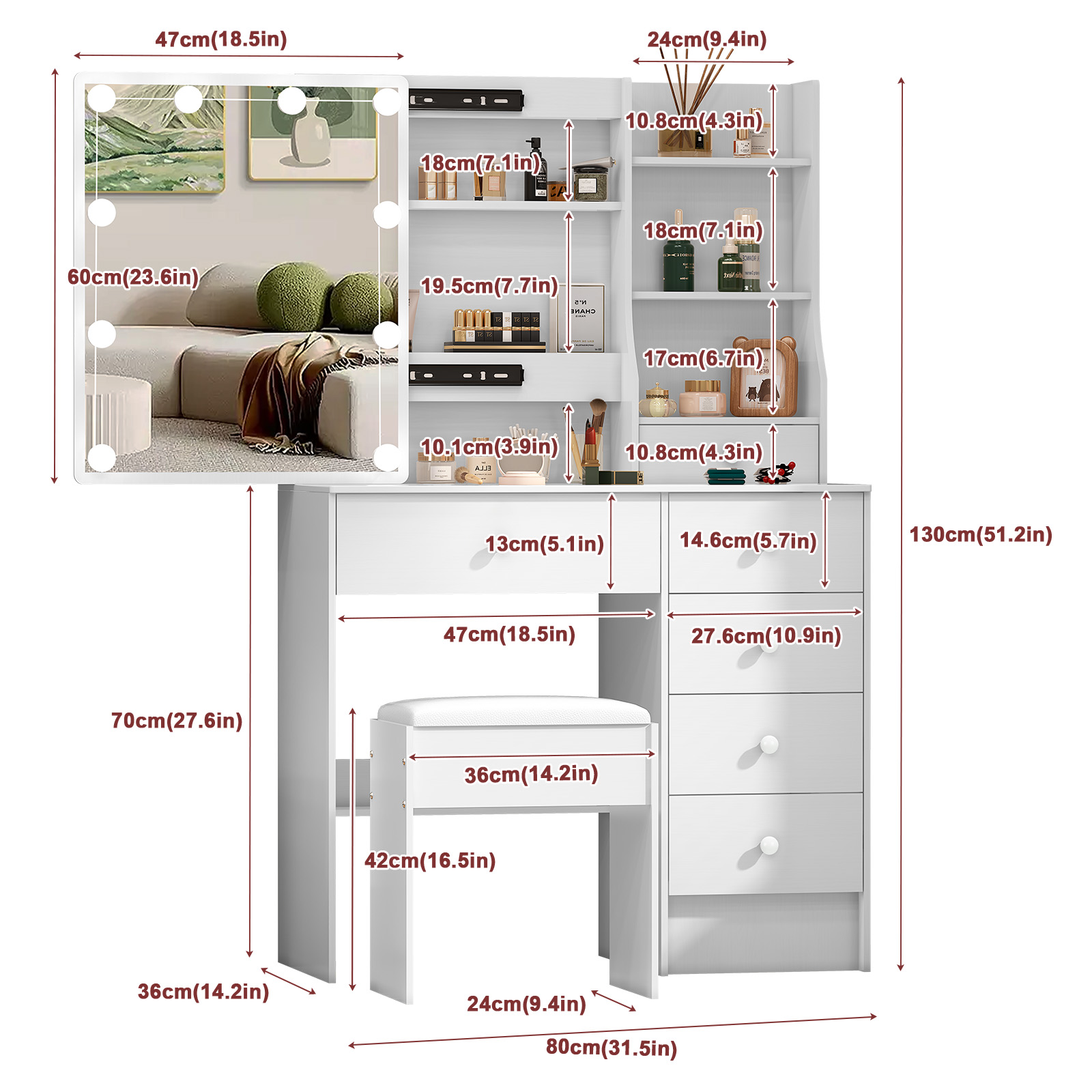 Modern White Bedroom Dressing  - Office X Furniture 评论和价格