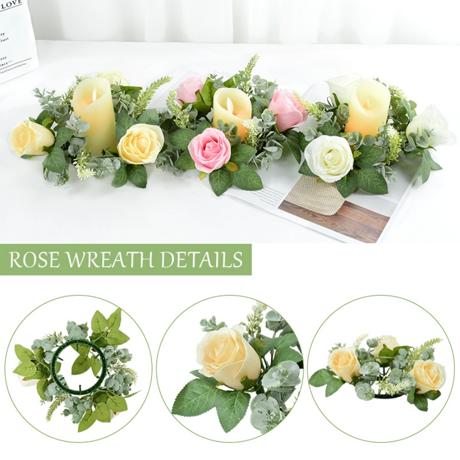 Artificial Rose Wreath Shaped  - Conference Table Round 评论和价格